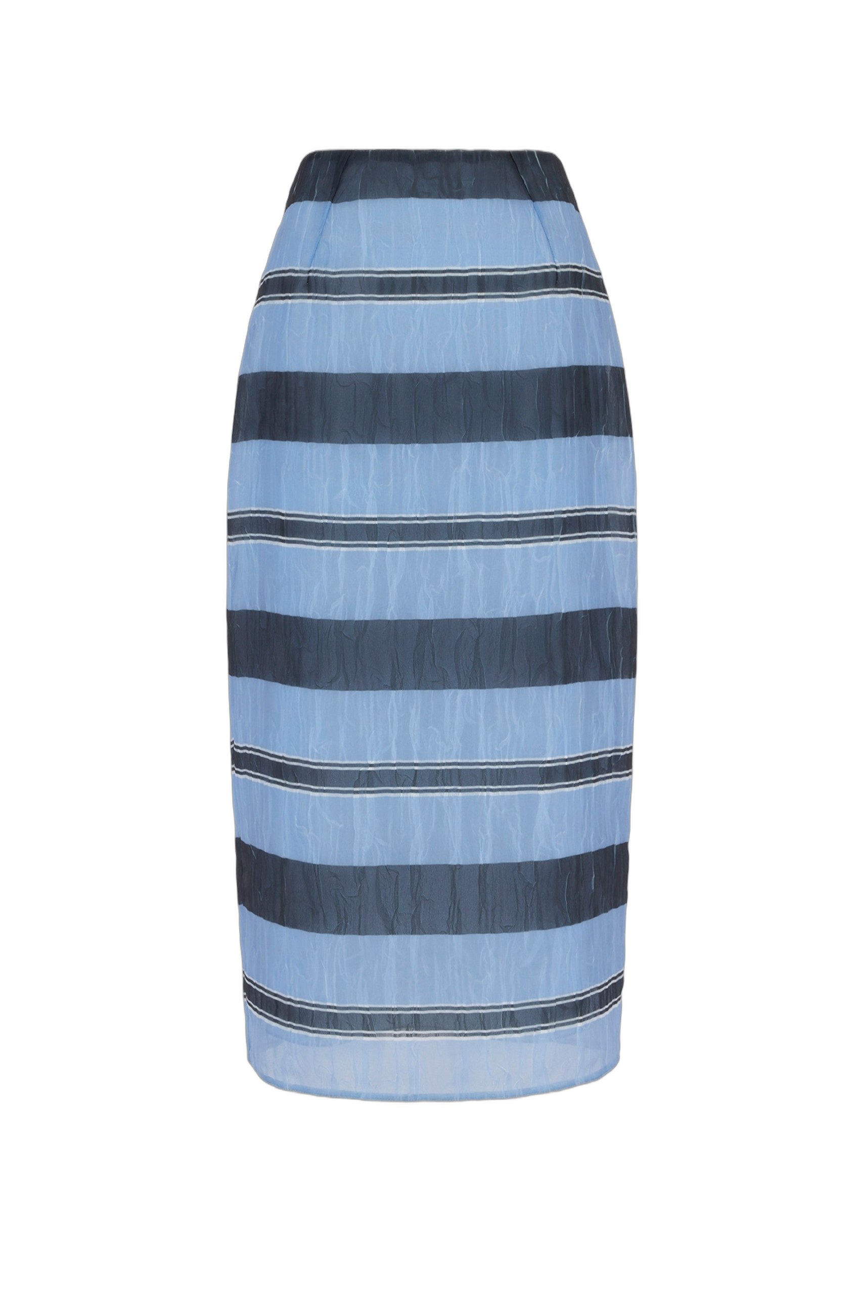 Emilia Wickstead Priya Skirt in Blue & Black Textured Organza