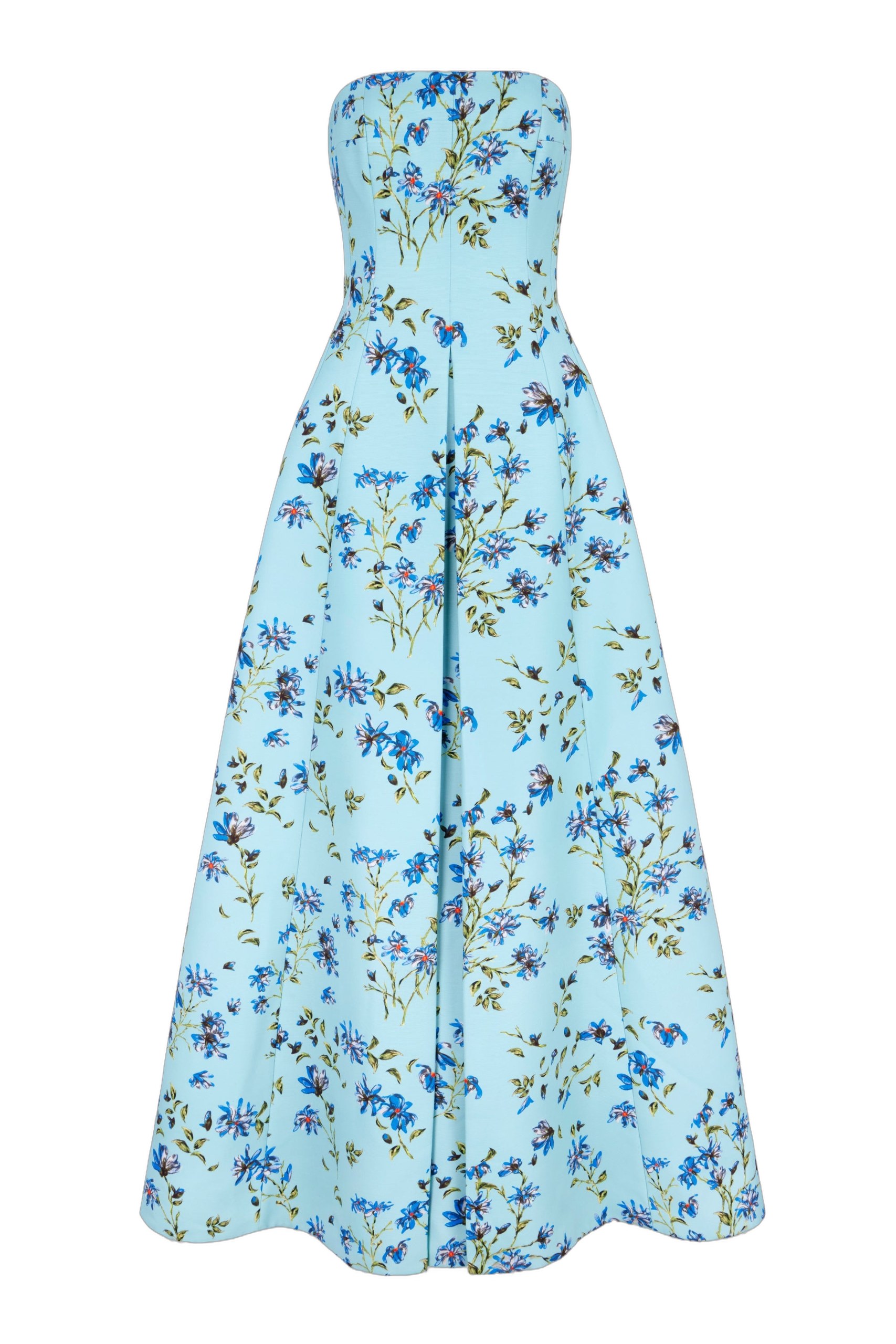 Emilia Wickstead Ragna Dress in Blue Magnolia Taffeta Faille