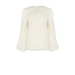 Emilia Wickstead Rome Top in Ivory Superfine Merino