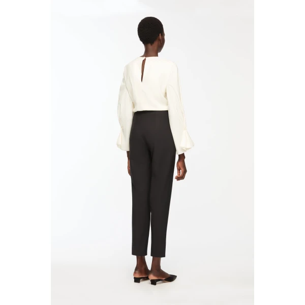 Emilia Wickstead Rome Top in Ivory Superfine Merino, view 3