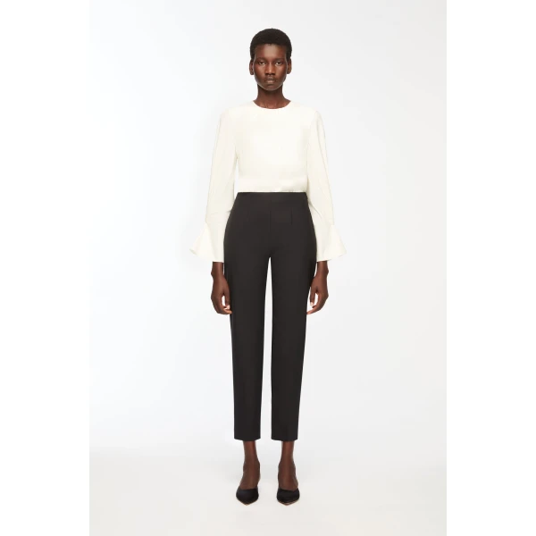 Emilia Wickstead Rome Top in Ivory Superfine Merino, view 5