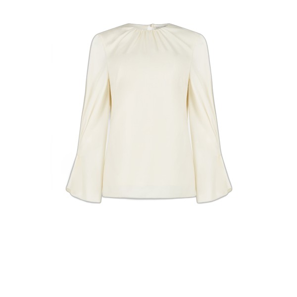 Emilia Wickstead Rome Top in Ivory Superfine Merino