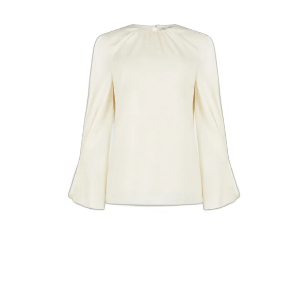 Emilia Wickstead Rome Top in Ivory Superfine Merino
