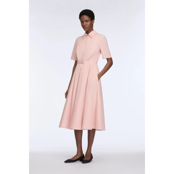 Emilia Wickstead Rubie Dress in Light Pink Cotton Poplin, view 2