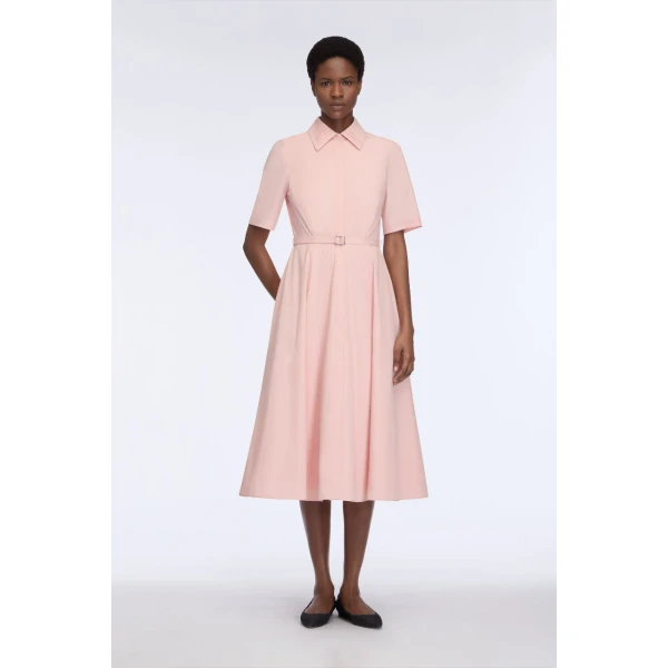 Emilia Wickstead Rubie Dress in Light Pink Cotton Poplin, view 6