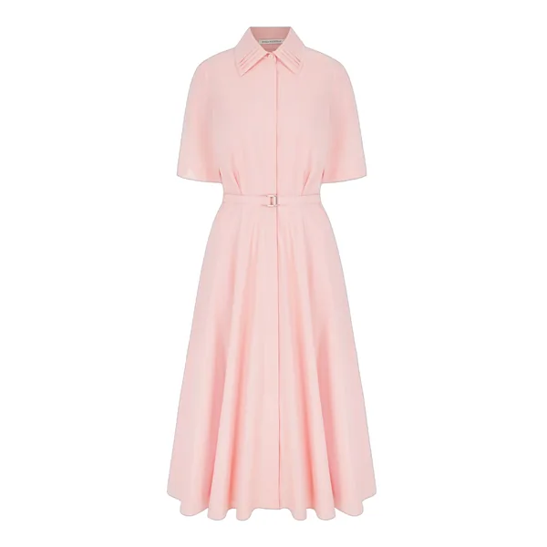 Emilia Wickstead Rubie Dress in Light Pink Cotton Poplin