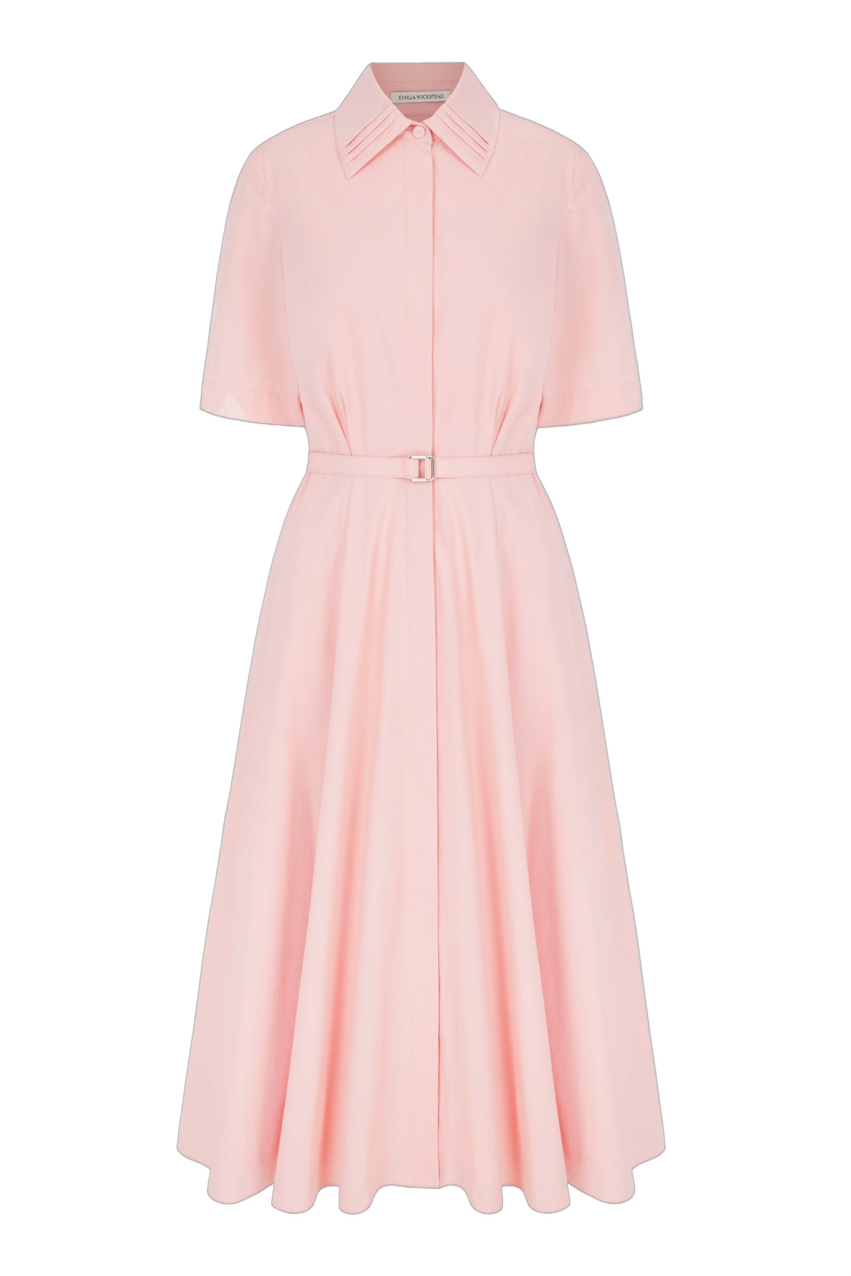 Emilia Wickstead Rubie Dress in Light Pink Cotton Poplin