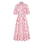 Emilia Wickstead Rubie Dress in Scattered Daisies on Pink Cotton