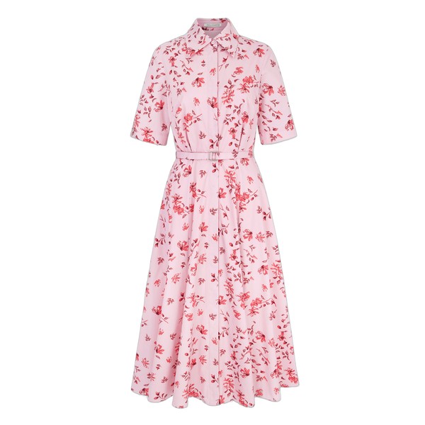 Emilia Wickstead Rubie Dress in Scattered Daisies on Pink Cotton