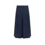 Emilia Wickstead Sato Skirt in Navy Single Wool Crepe