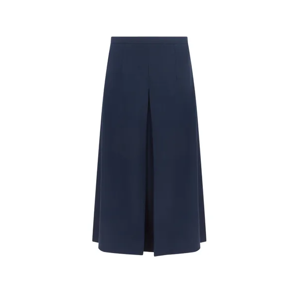 Emilia Wickstead Sato Skirt in Navy Single Wool Crepe