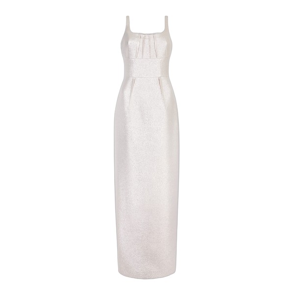 Emilia Wickstead Sharon Dress in Champagne Metallic Cloque