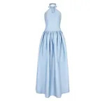 Emilia Wickstead Sweeny Dress in Blue Embossed Cloque