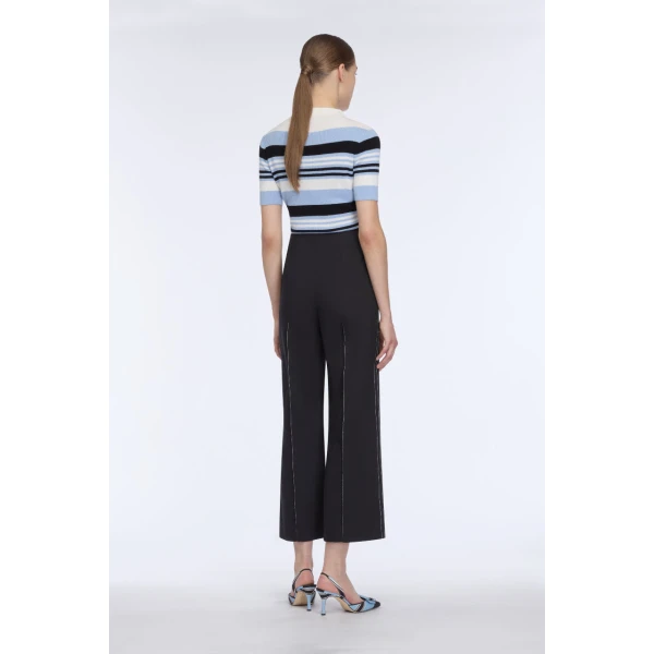 Emilia Wickstead Toma Knit Top in Blue, Black & White Merino Wool, view 5