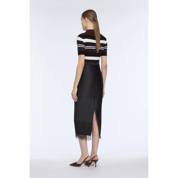 Emilia Wickstead Toma Knit Top in Brown, Black & White Merino Wool, view 5