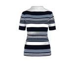 Emilia Wickstead Toma Knit Top in Grey, Black & White Merino Wool