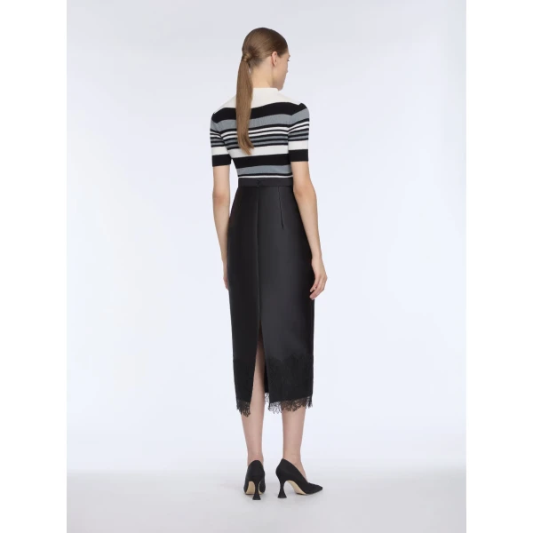 Emilia Wickstead Toma Knit Top in Grey, Black & White Merino Wool, view 5