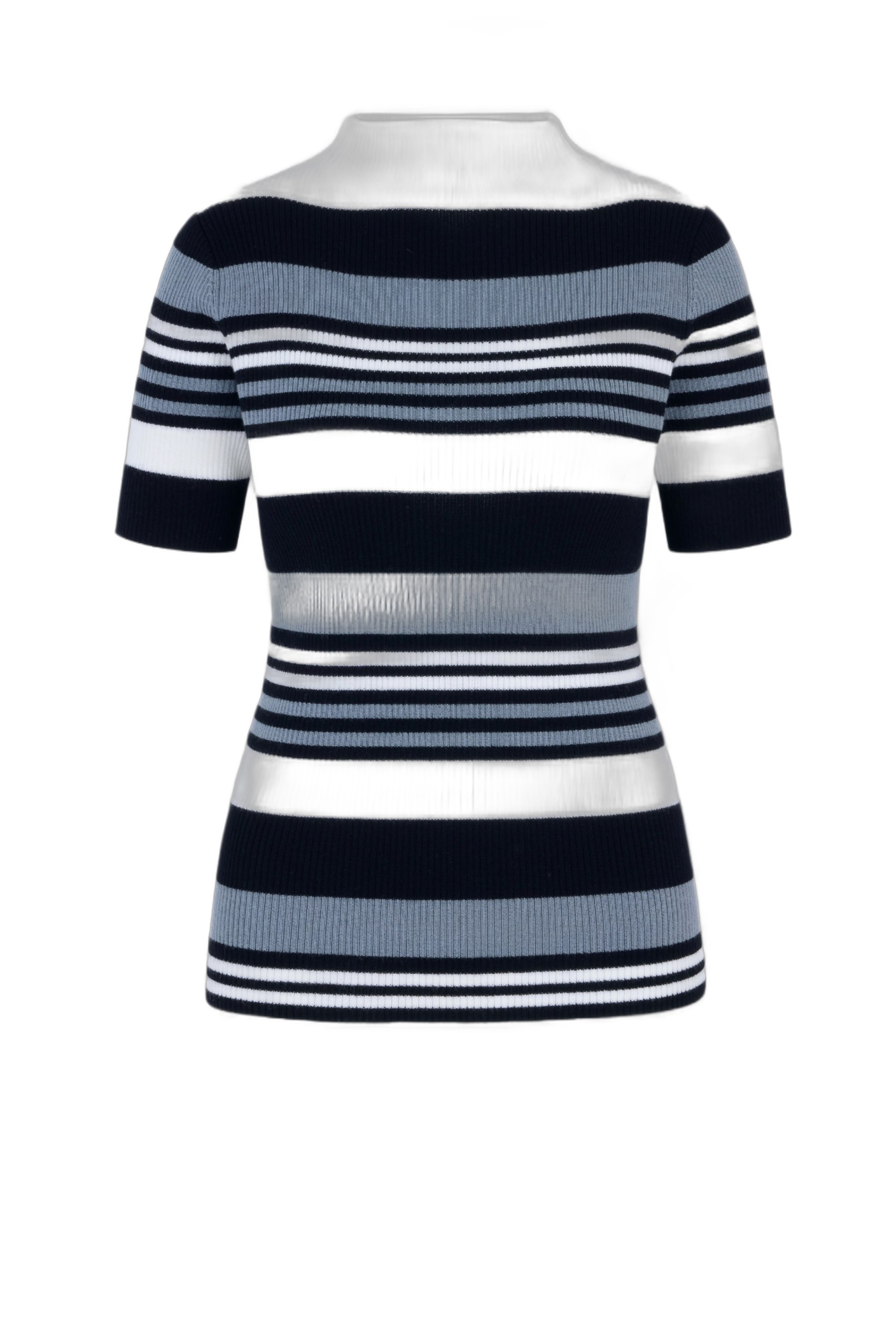Emilia Wickstead Toma Knit Top in Grey, Black & White Merino Wool