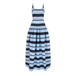 Emilia Wickstead Tristesse Dress in Blue & Black Taffeta Faille