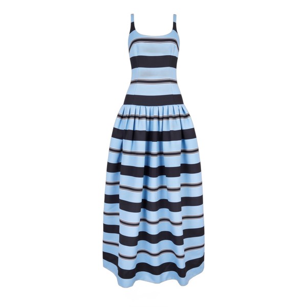 Emilia Wickstead Tristesse Dress in Blue & Black Taffeta Faille