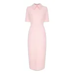 Emilia Wickstead Valletta Dress in Light Pink Single Wool Crepe