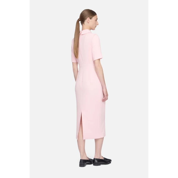 Emilia Wickstead Valletta Dress in Light Pink Single Wool Crepe, view 5
