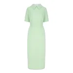 Emilia Wickstead Valletta Dress in Pale Green Single Wool Crepe