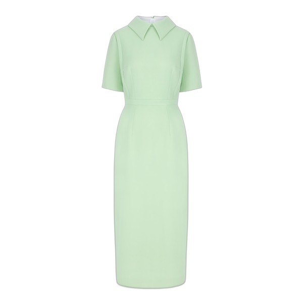 Emilia Wickstead Valletta Dress in Pale Green Single Wool Crepe