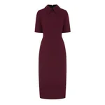 Emilia Wickstead Valletta Dress in Plum Single Wool Crepe