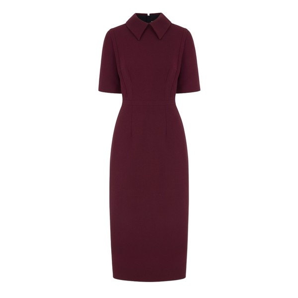 Emilia Wickstead Valletta Dress in Plum Single Wool Crepe