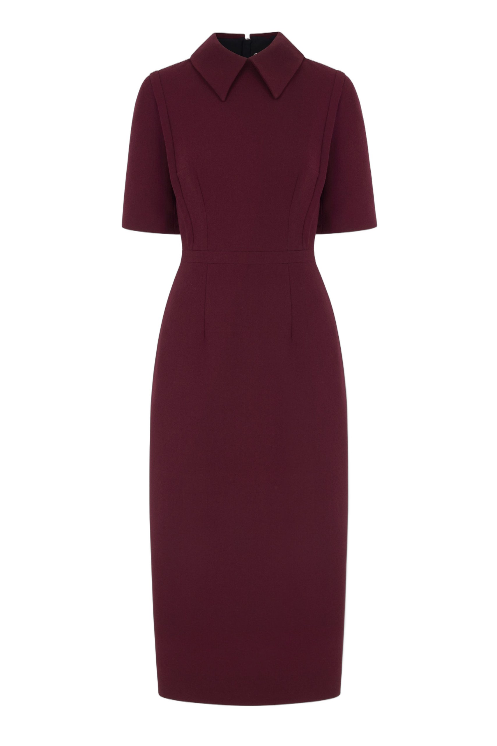 Emilia Wickstead Valletta Dress in Plum Single Wool Crepe