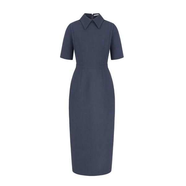 Emilia Wickstead Valletta in Charcoal Summer Wool Dress