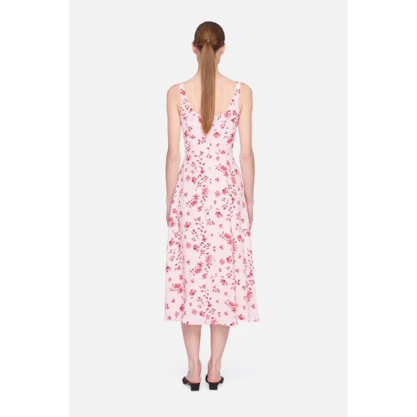 Emilia Wickstead Verena Dress in Pink Scattered Daisies on Silk, view 5