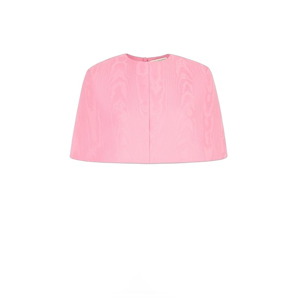 Emilia Wickstead Virginie Cape in Pink Moire Mikado