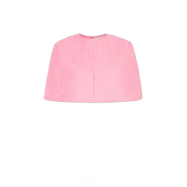 Emilia Wickstead Virginie Cape in Pink Moire Mikado