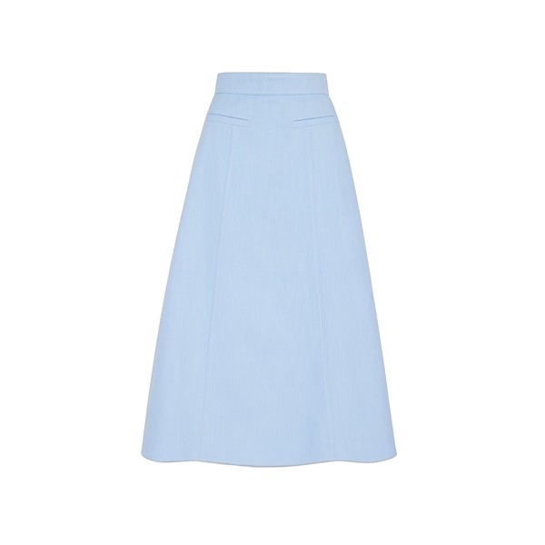 Emilia Wickstead Wilder Skirt in Icy Blue Denim