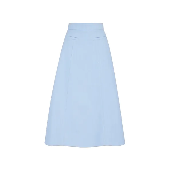 Emilia Wickstead Wilder Skirt in Icy Blue Denim