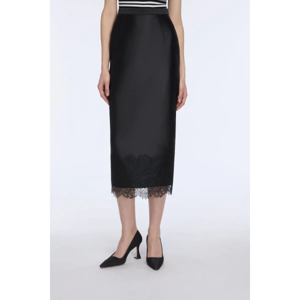 Emilia Wickstead Winny Skirt in Black Cloque, view 4