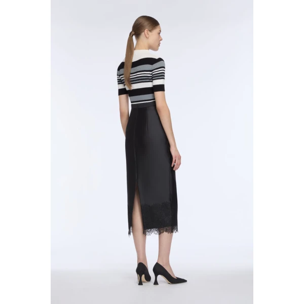 Emilia Wickstead Winny Skirt in Black Cloque, view 7