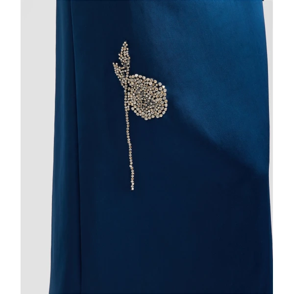 Erdem Embroidered Satin Short Sleeve Midi Dress, view 7