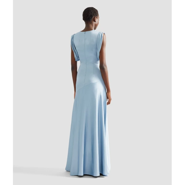Erdem Embroidered Satin Sleeveless Gown, view 2