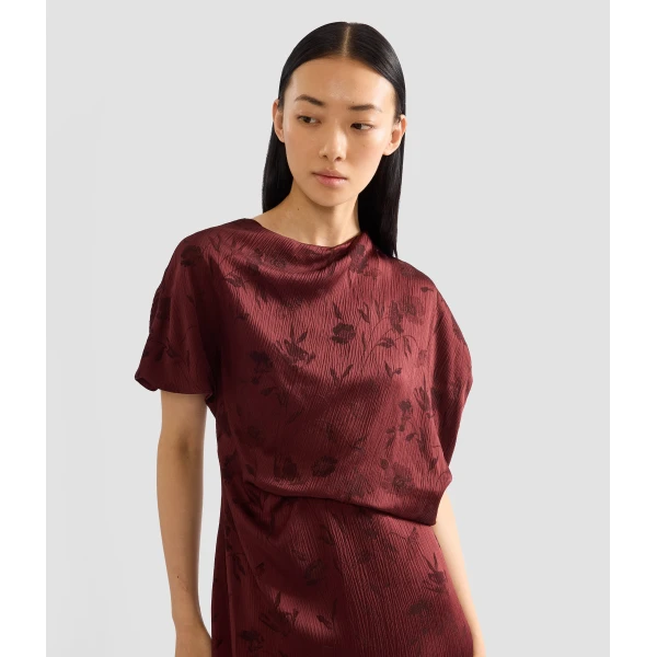 Erdem Floral Creponne Jacquard Short Sleeve Midi Dress, view 5
