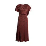 Erdem Floral Creponne Jacquard Short Sleeve Midi Dress