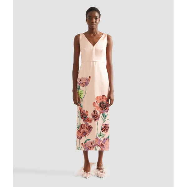Erdem Floral Duchess Midi Pencil Dress, view 4