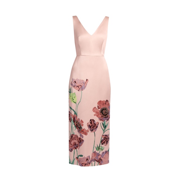 Erdem Floral Duchess Midi Pencil Dress