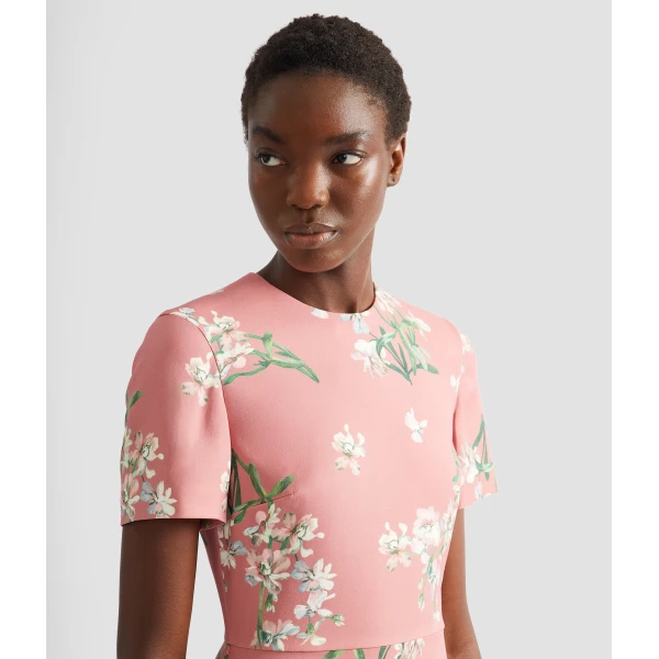 Erdem Floral Stretch Cady Draped Midi Dress, view 5