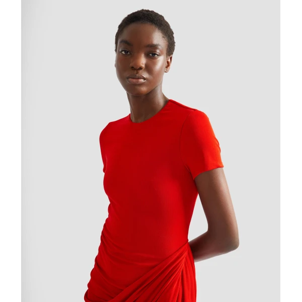 Erdem Fluid Crepe Jersey Short Sleeve Midi Dress, view 5