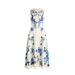 Erdem Textured Satin Sleeveless Midi Dress
