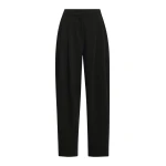 Essentiel Antwerp Black barrel-leg pants with pleated waist