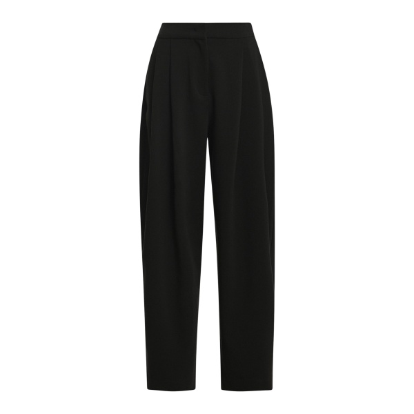Essentiel Antwerp Black barrel-leg pants with pleated waist